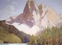 Frederick George Cross, Emerald Lake in the Canadian Rockies, watercolour on paper