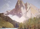 Frederick George Cross, Emerald Lake in the Canadian Rockies, watercolour on paper