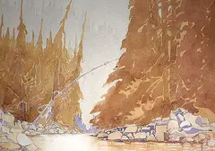 Frederick George Cross, Capilano Canyon, B.C., watercolour on paper