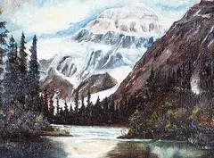 Henry Josiah de Forest, Untitled - Rocky Mountains, oil on paper board