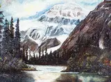 Henry Josiah de Forest, Untitled - Rocky Mountains, oil on paper board