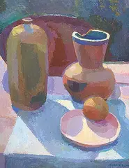 Susan Dunbar Grant, Mexican Vase in Sunlight, 1979, oil on wood board