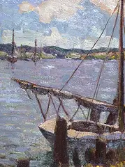 Randolph Hewton, Toronto Bay and Islands, oil on canvas board