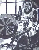 Edwin Holgate, The Spinning Wheel, 1927, wood block on paper