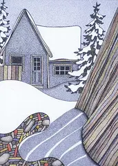 Robert John Hope, Snow Shadow, 1983, colour ink on paper