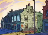 Leonard Hutchinson, Old Ontario Village #9/50, 1934, colour wood block on paper