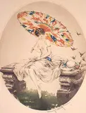 Parasol by Louis Icart, 1928, colour etching on paper, sold Apr 1994