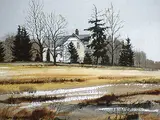 Alan Kingsland, Untitled - Farmhouse in Fall, watercolour on paper