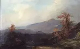 Alexander F. Loemans, Untitled - Mountain Valley with Figure, oil on paper board
