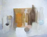 Early Morning Still Life by Alasdair Burns Monro, oil on paper, sold Apr 1994