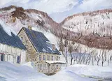 Roland Montpetit, Meunerie Fortin Baie St. Paul, 1974, oil on canvas