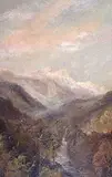 Rev. Dr. John Williams Ogden, The Lions from Capilano Hotel, Vancouver, B.C., oil on paper board