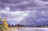 Walter J. Phillips, Untitled - Vermilion Lake and Mount Rundle, 1946, watercolour on paper