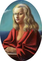 Timothy J. Phillips, Untitled - Portrait of a Woman in Red, oil on canvas