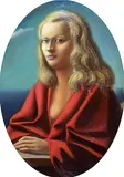 Timothy J. Phillips, Untitled - Portrait of a Woman in Red, oil on canvas