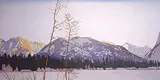 Walter J. Phillips, Tunnel Mountain #17/100 2nd state, 1944, colour wood block on paper