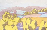Walter J. Phillips, Wylye Vale, 1924, colour wood block on paper