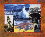 Jane Ash Poitras, Buffalo Hierophony, 1992, photo silkscreen, colour xerox on paper