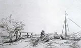 Harmensz Van Ryn Rembrandt, Six's Bridge, 1645, etching on paper