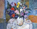 Gordon A. Smith, Untitled - Bowl of Tulips, oil on canvas