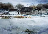 Keith Thomson, Winter Buildings, 1980, watercolour on paper