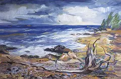 Gordon Kit Thorne, Untitled - Coastal Scene, oil on canvas board