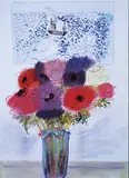 Yolanda Van Dyck, Untitled - Dufy and Anemones, pastel on paper