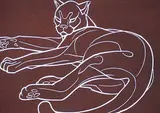 Illingworth Kerr, Cougar #44/100, lino block on paper