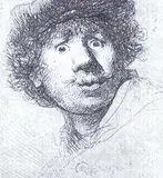 Harmensz Van Ryn Rembrandt, Rembrandt in a Cap #143/500, 1630, etching on paper