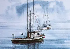Kenneth Samuelson, Still Morning, watercolour on paper