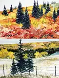 Keith Thomson, Untitled - Alberta Fall, watercolour on paper