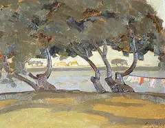 Leo Ayotte, Arbre Mig..., oil on paper board