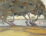 Leo Ayotte, Arbre Mig..., oil on paper board