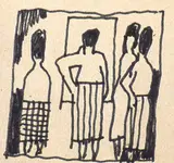 Maxwell Bennett Bates, Untitled - Figures Waiting