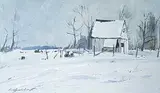 La Remise, St. Placide, P.Q. by George Lorne Holland Bouchard, 1968, oil on masonite, sold Nov 1993