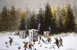 J. David Brown, Lake Ontario Fish Hut, acrylic on masonite