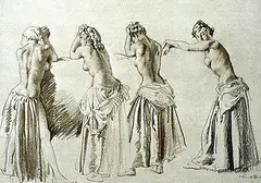 Four Backs by William Russell Flint, 1958, photolithographic reproduction on paper, sold Nov 1993