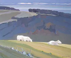 Paturage by Giovanni Gerometta, 1979, acrylic on canvas, sold Nov 1993