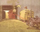 Sylvia Hahn, The Golden Harvest, colour wood block on paper