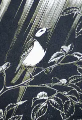 Sylvia Hahn, Untitled - The Robin, wood engraving on paper