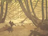 Sylvia Hahn, Golden Sunlight, colour wood block on paper