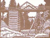 Frederick Stanley Haines, Untitled - Wooden Bridge, wood engraving on paper