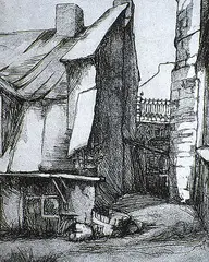 Maison Bicentenaire a Quebec #20/50 by Simone Marie Yvette Hudon, etching on paper, sold Nov 1993