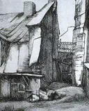Simone Marie Yvette Hudon, Maison Bicentenaire a Quebec #20/50, etching on paper