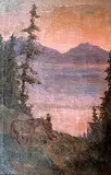 John Innes, Untitled - Indian and Sunset, oil on canvas