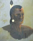 Harris Jones, Four Sky Thunder, Cree; Frog Lake Massacre, 1884, oil on canvas