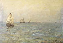 William James Laidlay, Stag Rock - Isle of Wight, oil on hard board