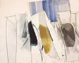 Norman Antonio Onley, Untitled - Blue, Grey and Yellow Collage