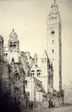 Cyril Power, The Campanile, Westminster Cathedral, etching on paper