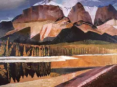Canmore Dawn by David Pugh, 1990, oil on canvas, sold Nov 1993